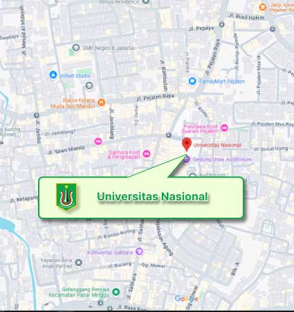 Lokasi Kampus (Google Map) UNAS Nomor